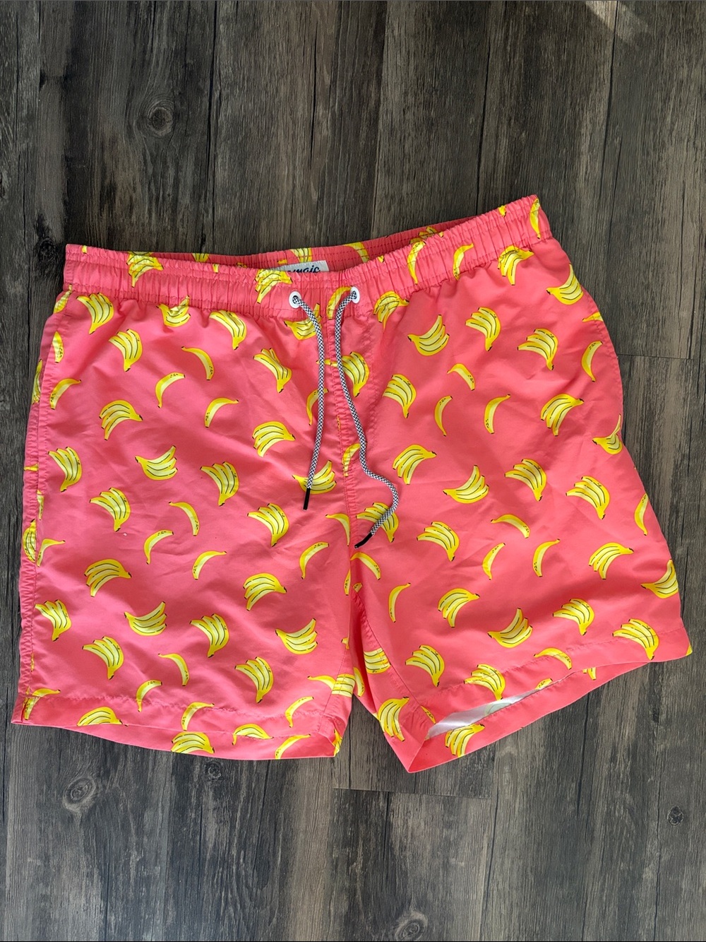 Maamgic Men's Swim Trunks XL Yellow Banana Print Quick Dry Drawstring